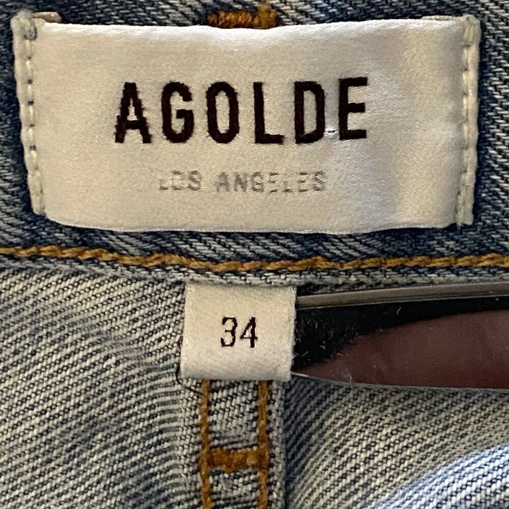 Agolde 90s Crop Distressed Jeans *Echo* Sz 34 - Picture 10 of 14
